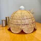 Suspension flower rattan wicker vintage