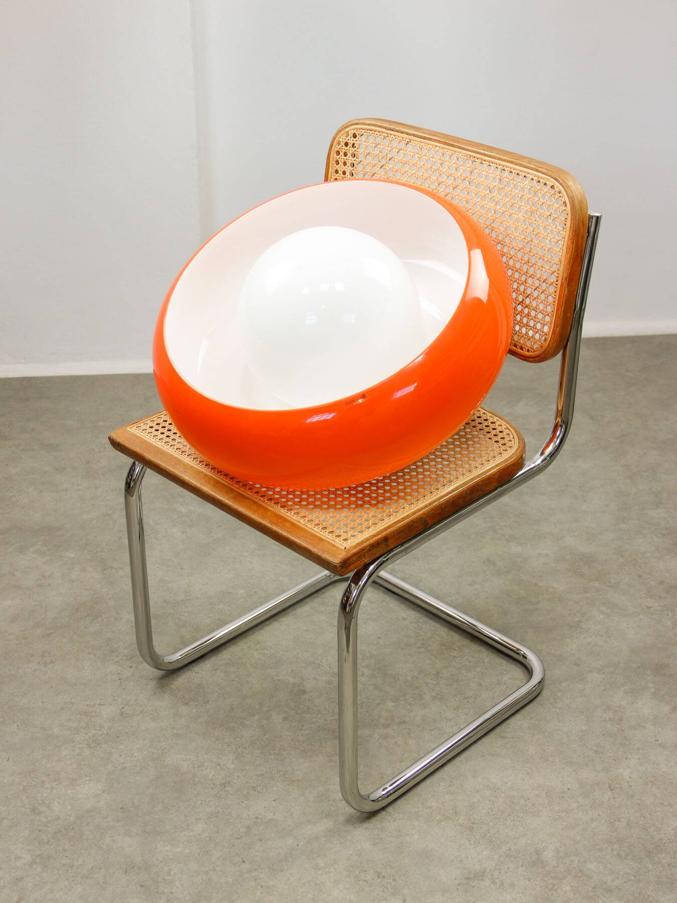 Large Space Age Model Best Pendant from Guzzini in Orange, 1970s