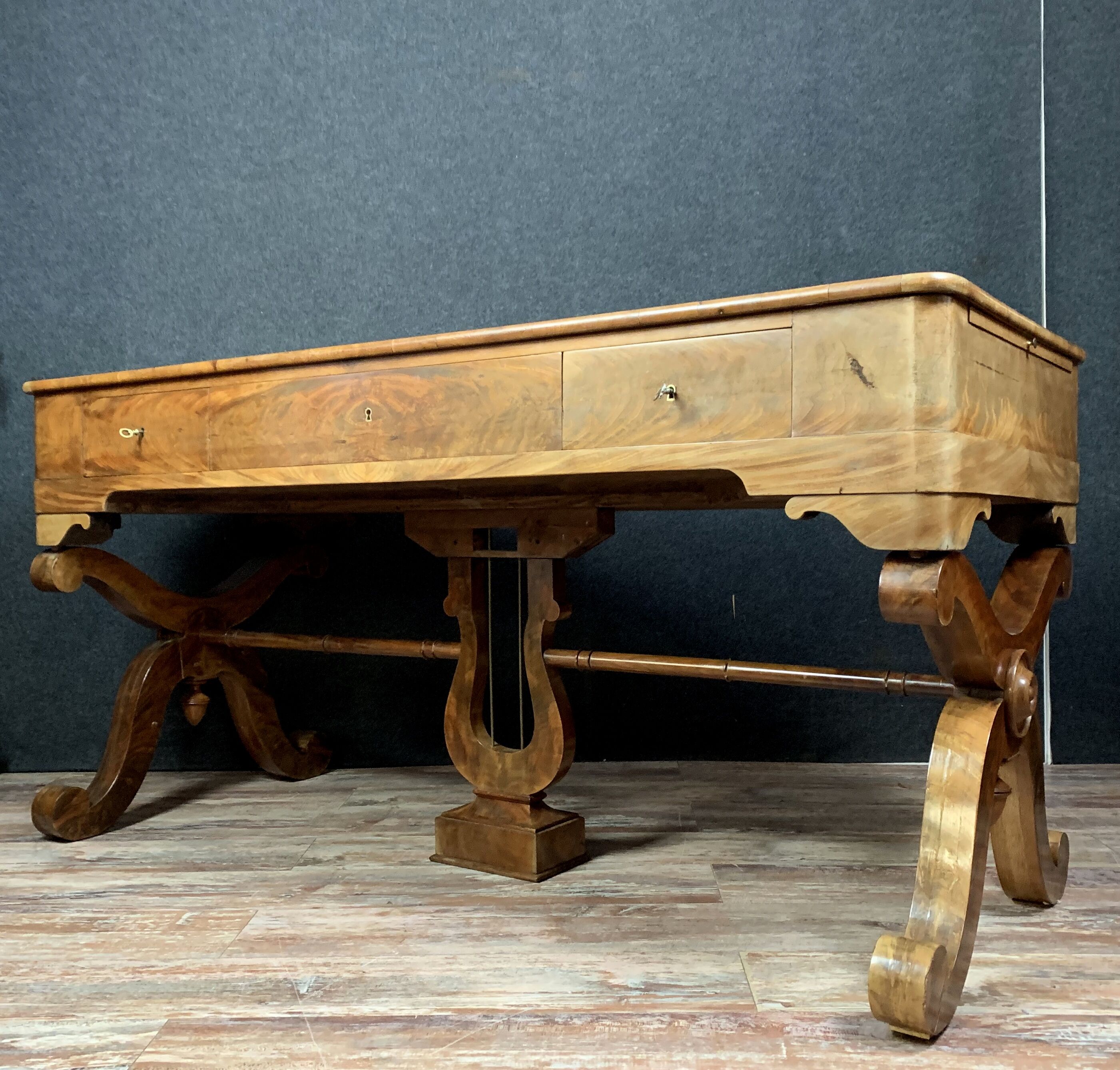 Magnific desk minister charles x era in light wood