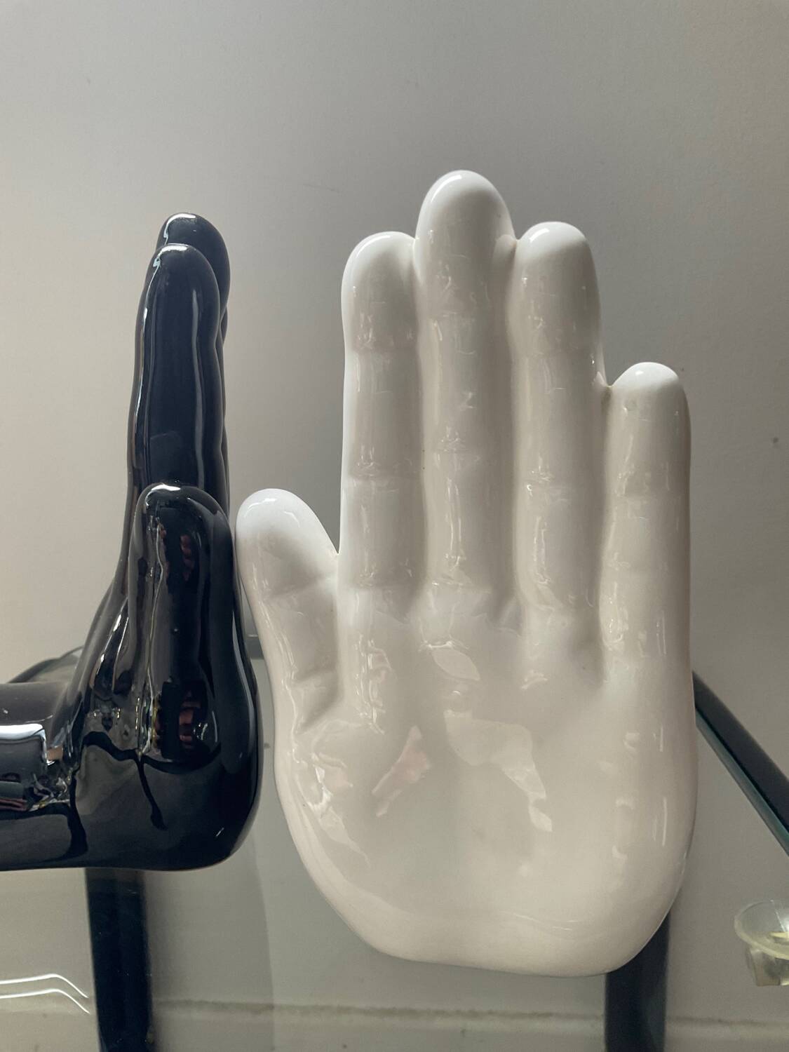 Pair of ceramic Hands bookends from the 70s