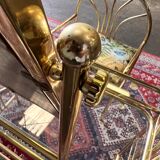 Dressing table and matching psyche in gold metal and glass 70