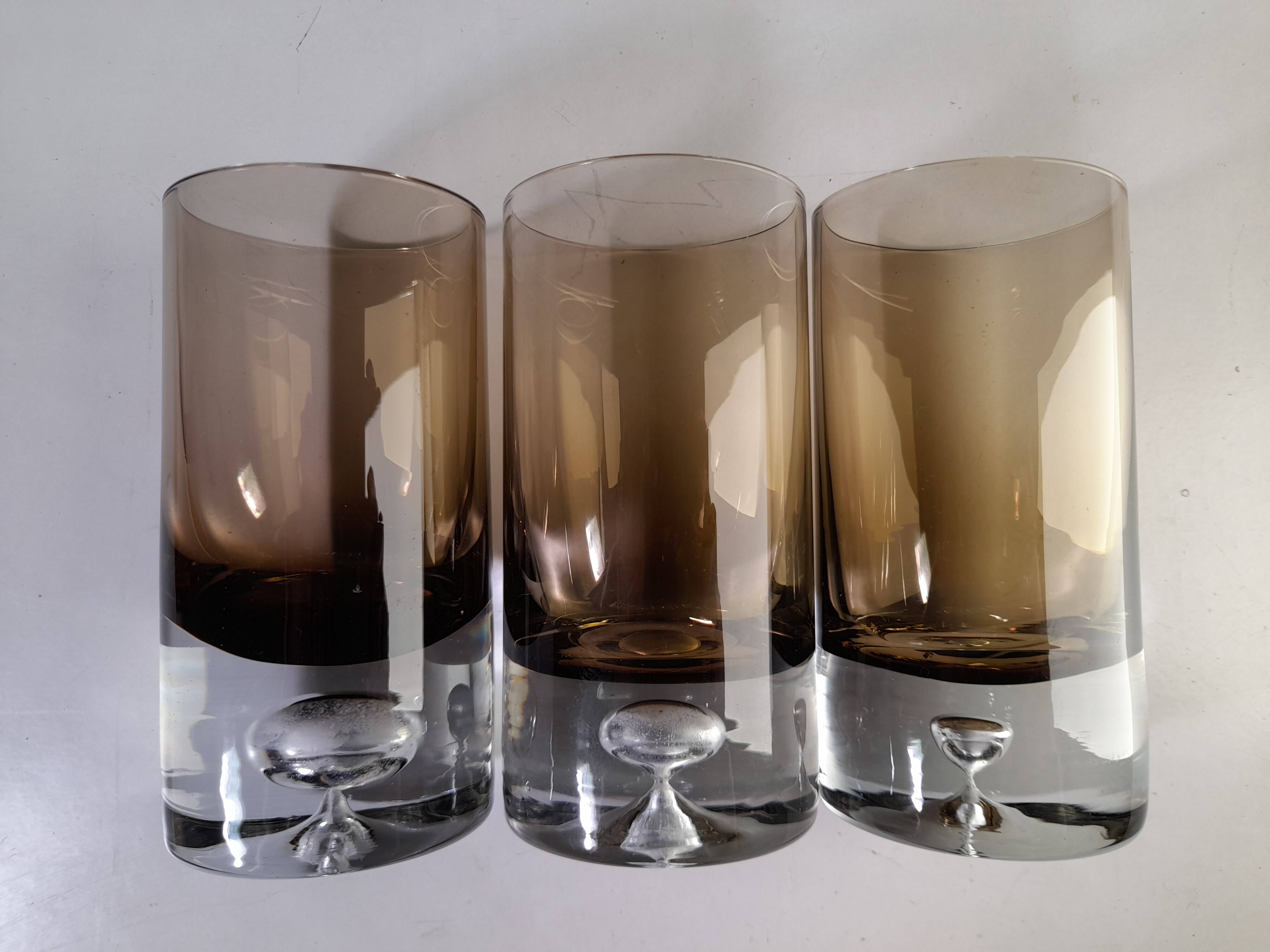 Set of 11 glasses, design by Roland Pösch Gral Glas, vintage 70s.