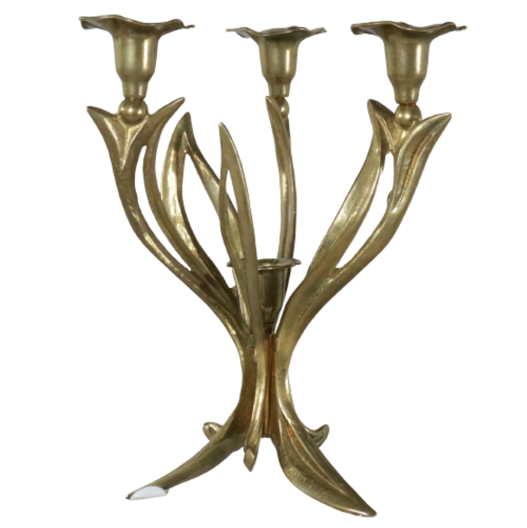 Brass cande holder flowers