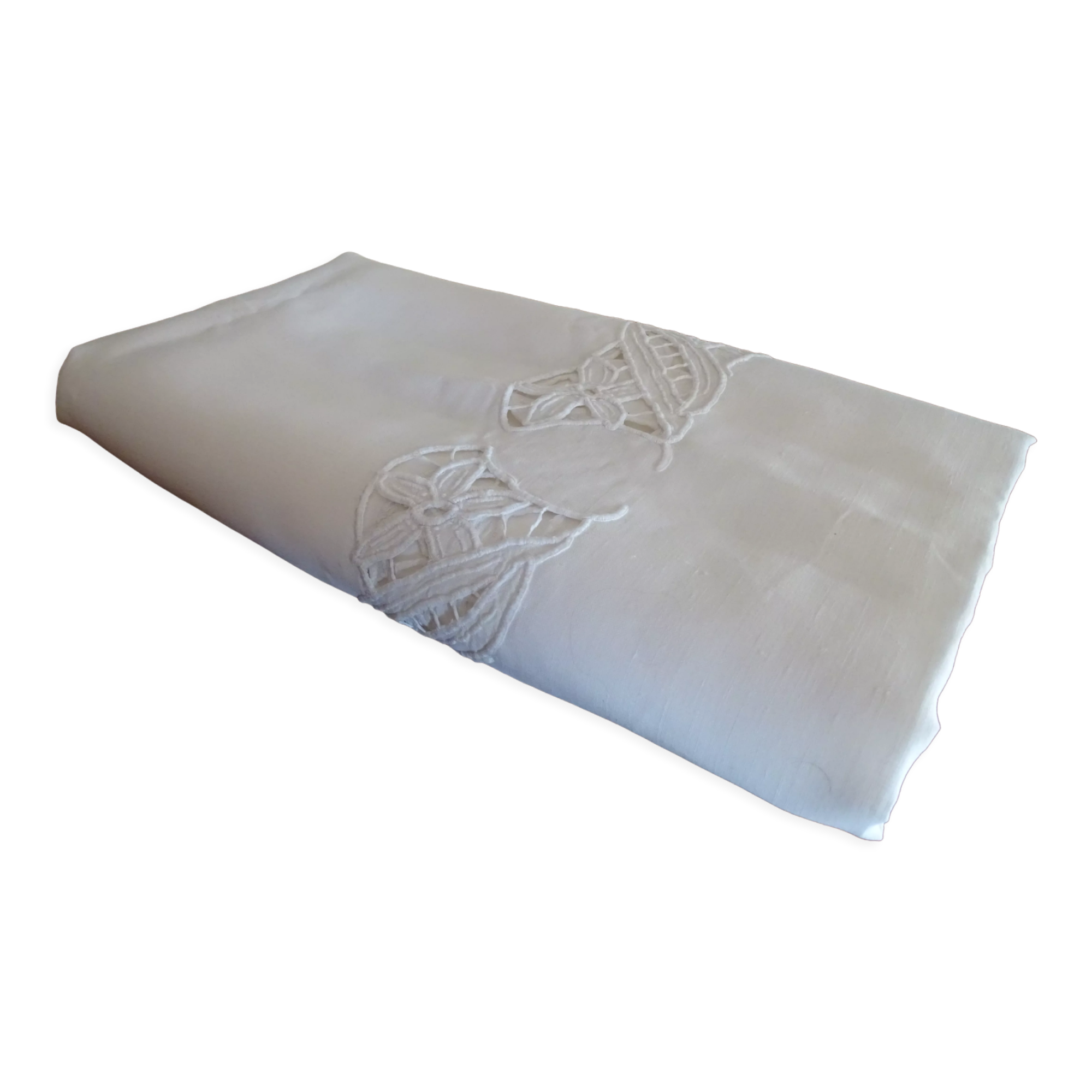 Openwork tablecloth 260 x 155 embroidery flowers old