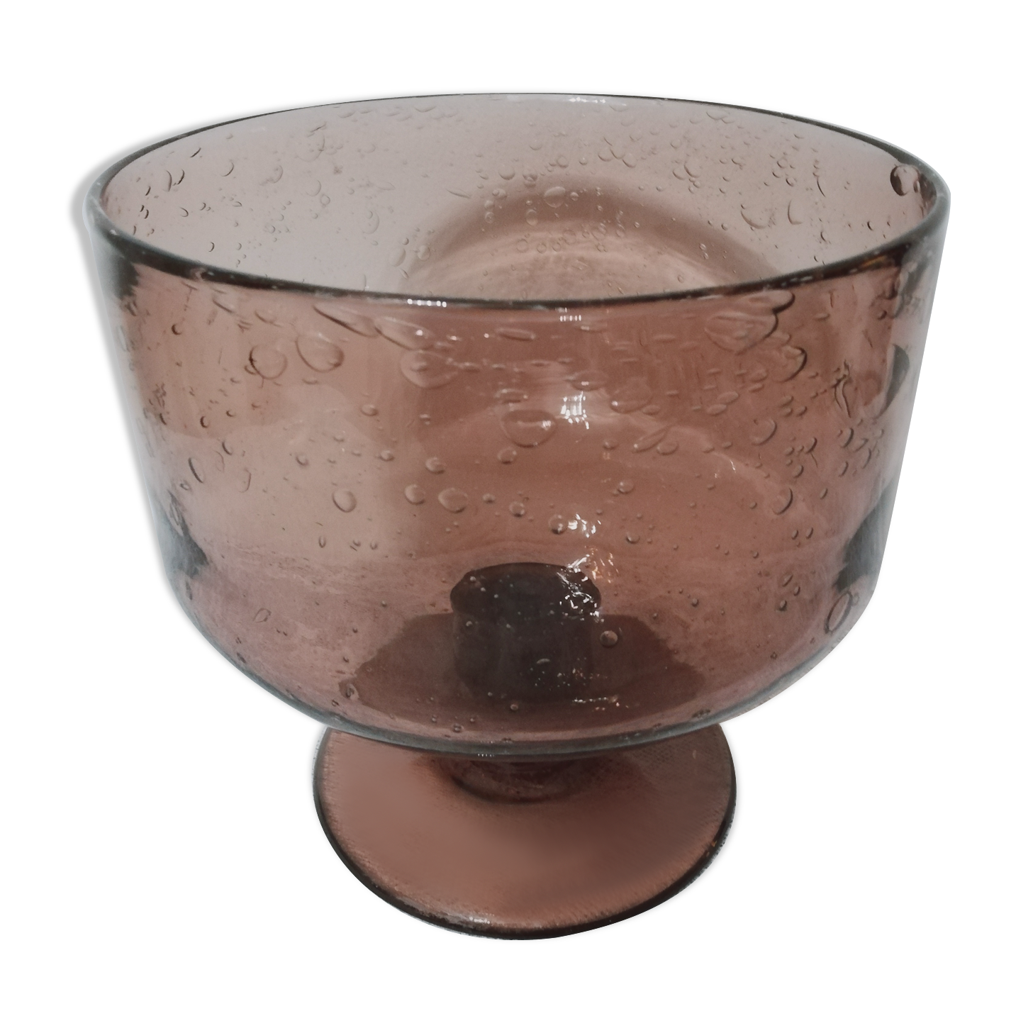 Cut in bubbled blown glass biot