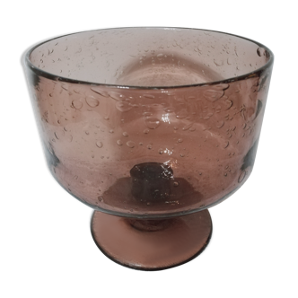 Coupe en verre soufflé bullé biot