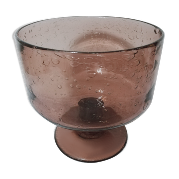 Cut in bubbled blown glass biot