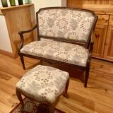 Vintage Louis XVI style bench and footrest