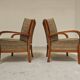 Pair of Krasna Jizba Art Deco solid wood armchairs