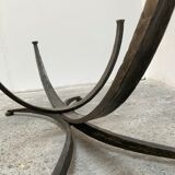 Granite and hammered wrought iron coffee table