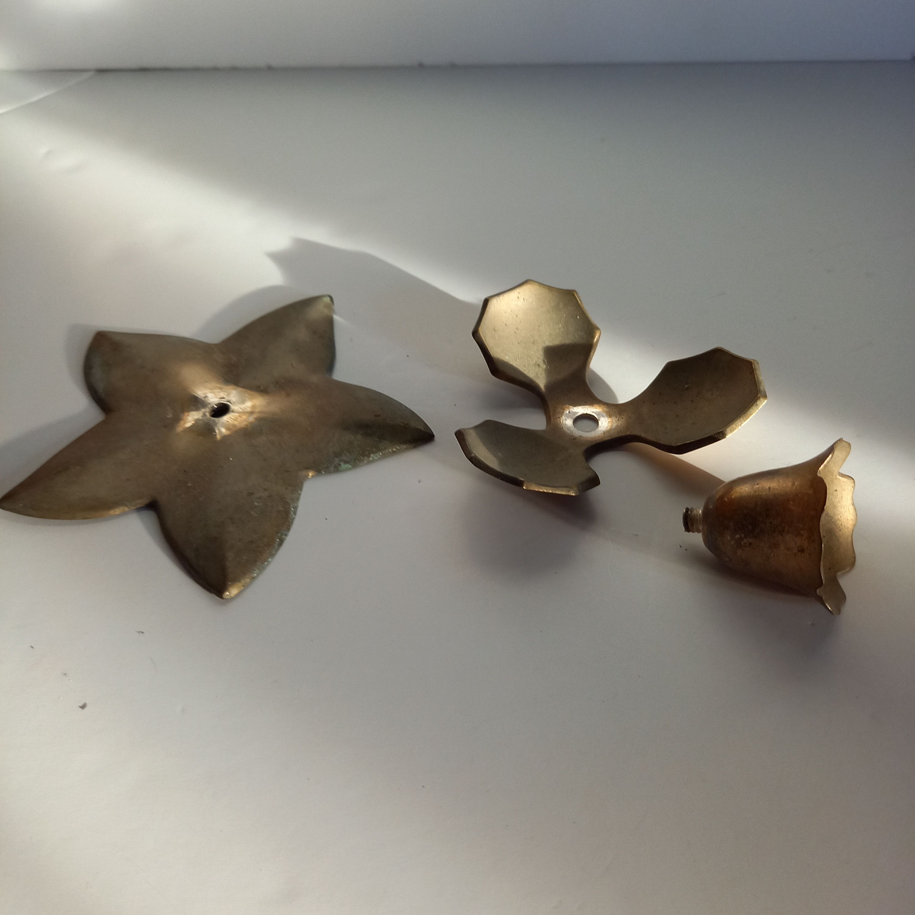 Metal candle holder, handmade object 1940-50
