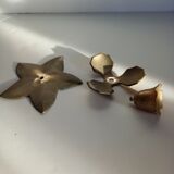 Metal candle holder, handmade object 1940-50