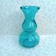 Vase bleu vintage H 22 cm