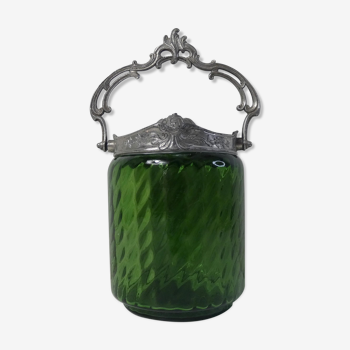 Old glass cookie bucket