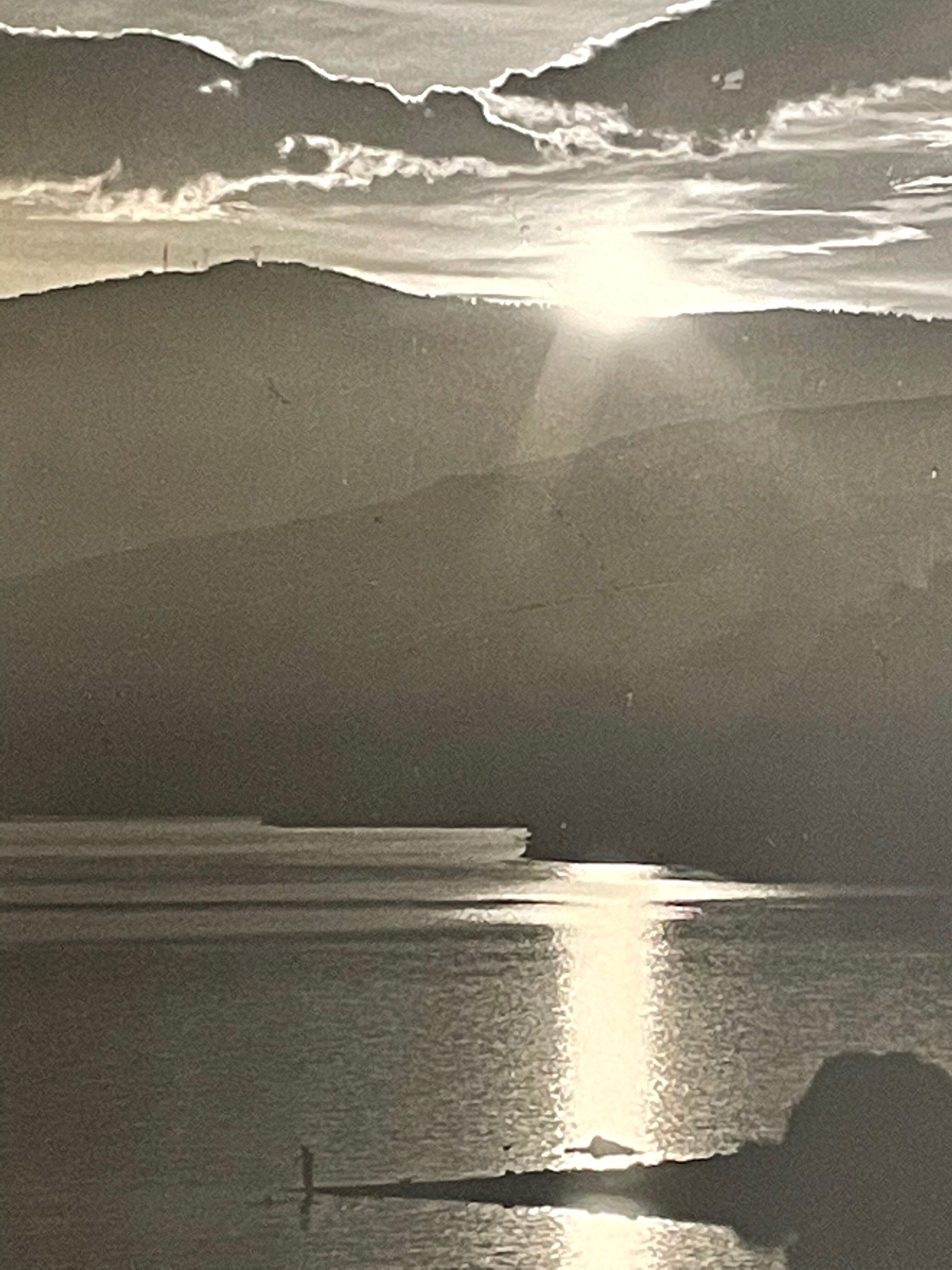 Photograph black and white silver print circa 1970 seascape