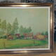 Huile sur toile campagne pastorale 1970