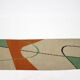 Tapis kilim géométrique moderne du milieu du siècle avec porte-manteau dans le style d'Antonin Kybal, années 1950.