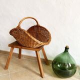Rattan log basket