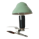 Vintage, green mushroom clip lamp, 1960s