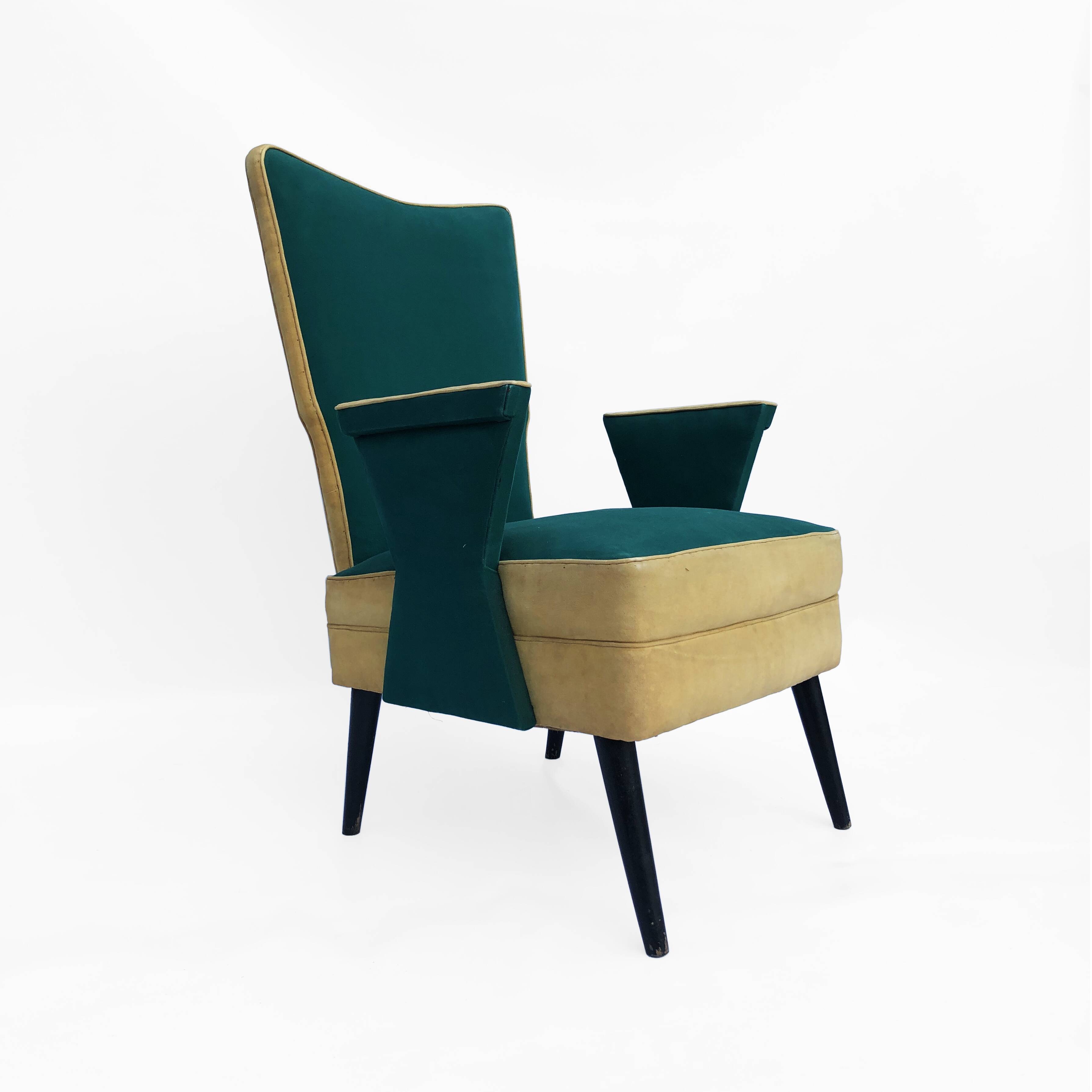 Custom Made Mid Century Italian Armchairs Vintage Retro