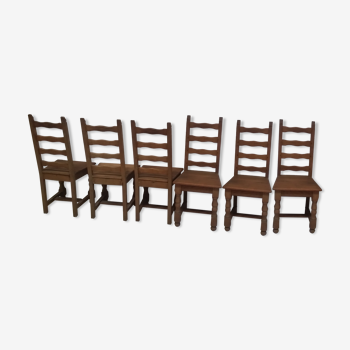 Lot of 6 farm chairs