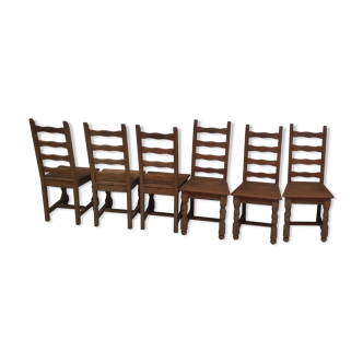 Lot of 6 farm chairs