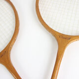 Vintage Wooden DDR Badminton Rackets, set of 2