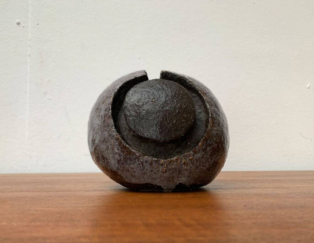 Brutalist mid-century studio pottery art sculpture from the 1960s.