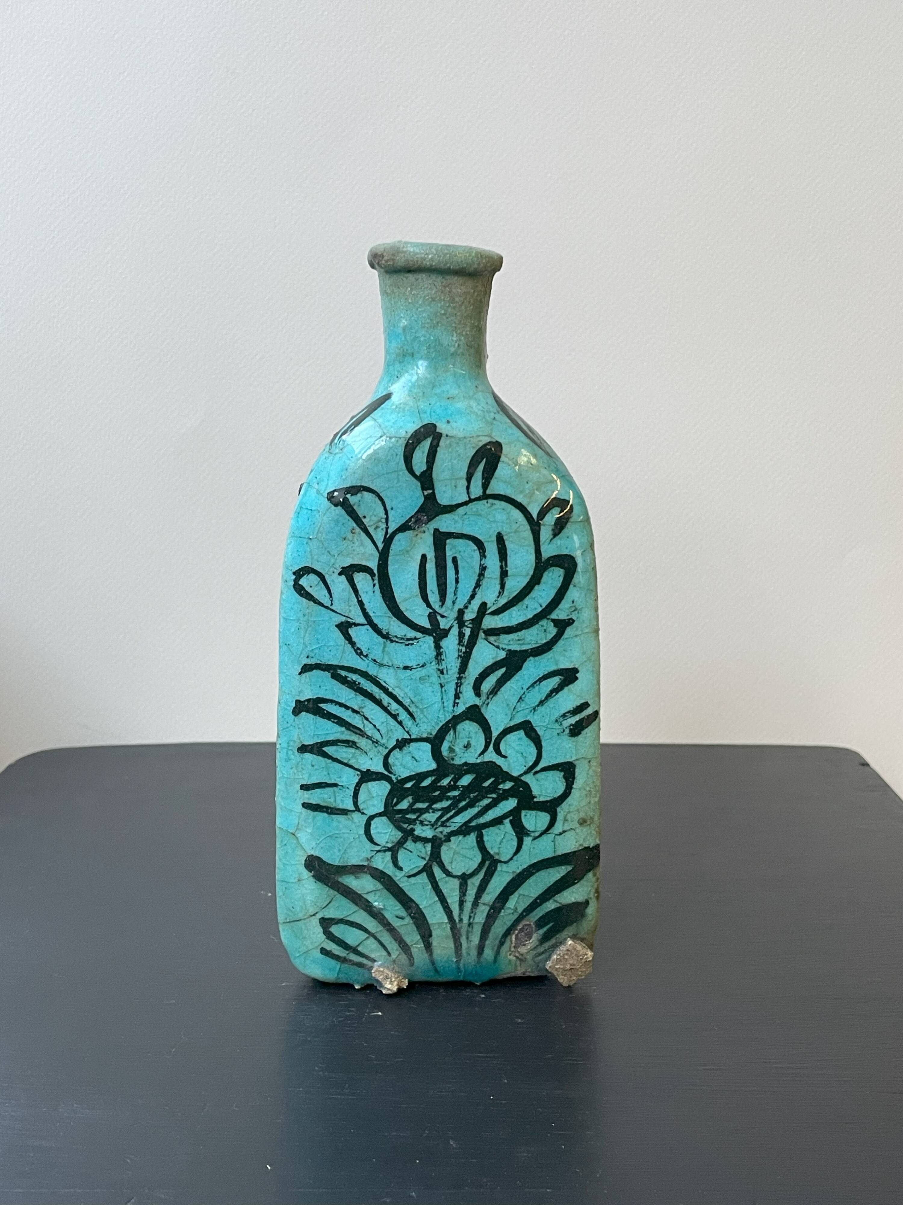 Set of 2 Turquoise Triangular Vases #1 and #2