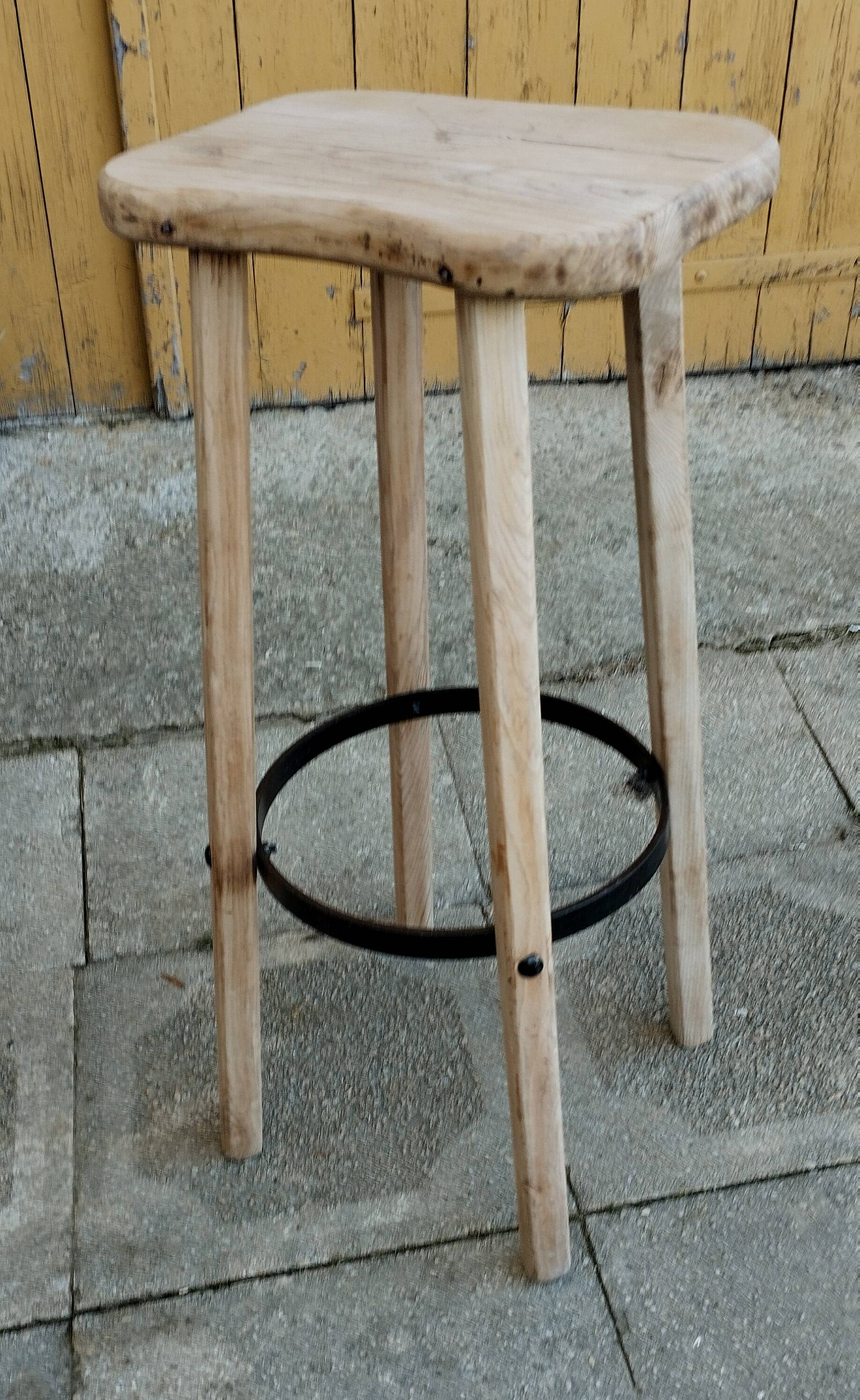 HIGH WOODEN STOOL