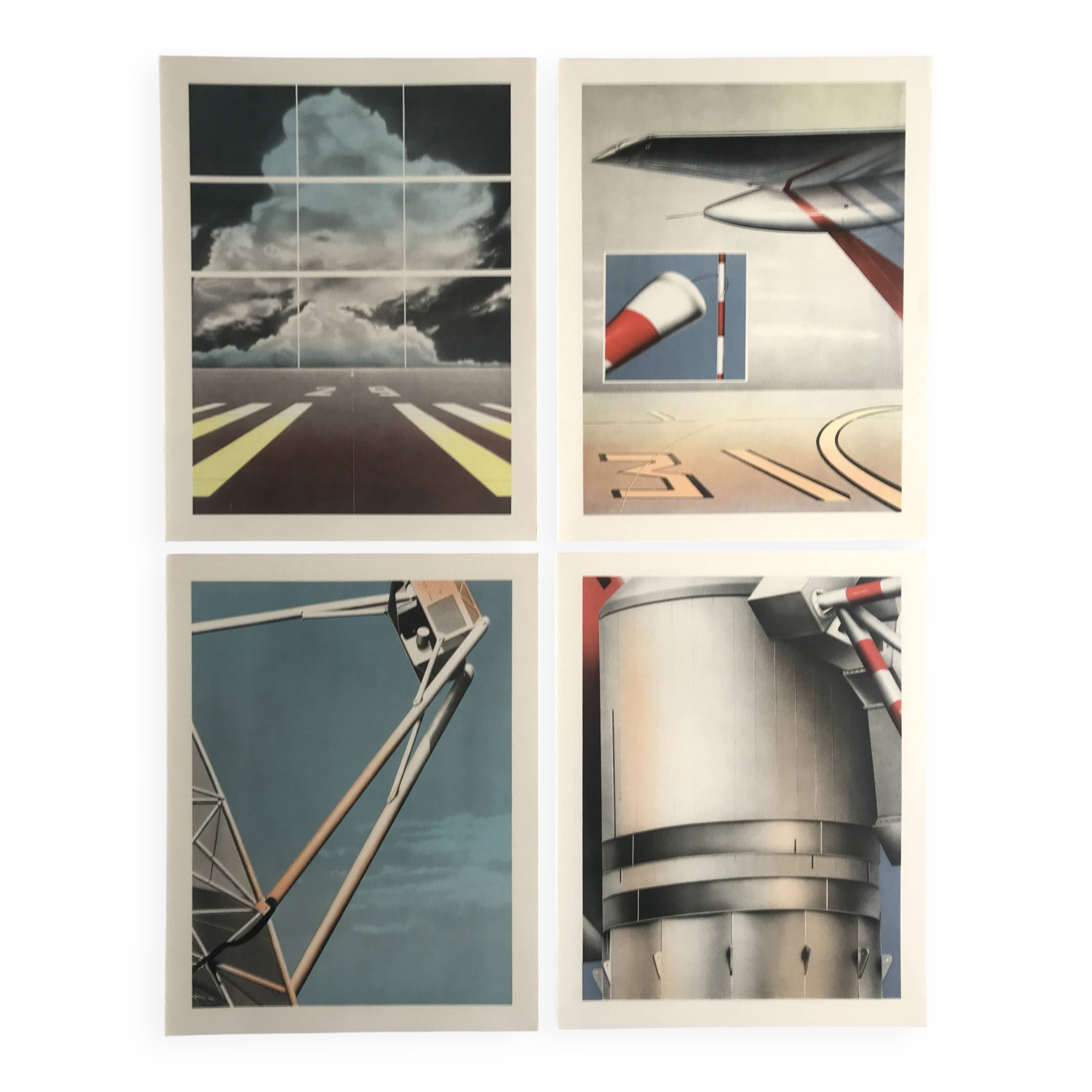 Set of 4 original lithographs by Peter Klasen, 1978. The air.