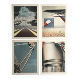 Set of 4 original lithographs by Peter Klasen, 1978. The air.