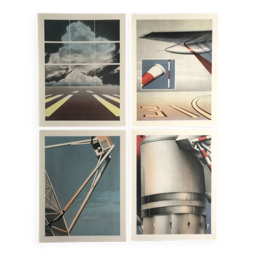 Set of 4 original lithographs by Peter Klasen, 1978. The air.