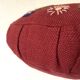 Paire de coussins ronds vintage en lin brodé