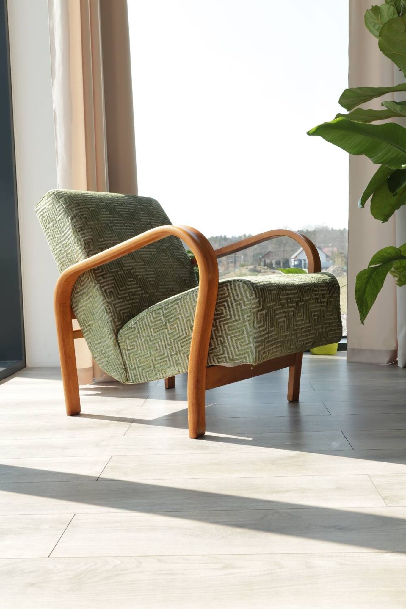Classic vintage armchair by A. Kropacek and K. Kozelka, Czechoslovakia, 1950s