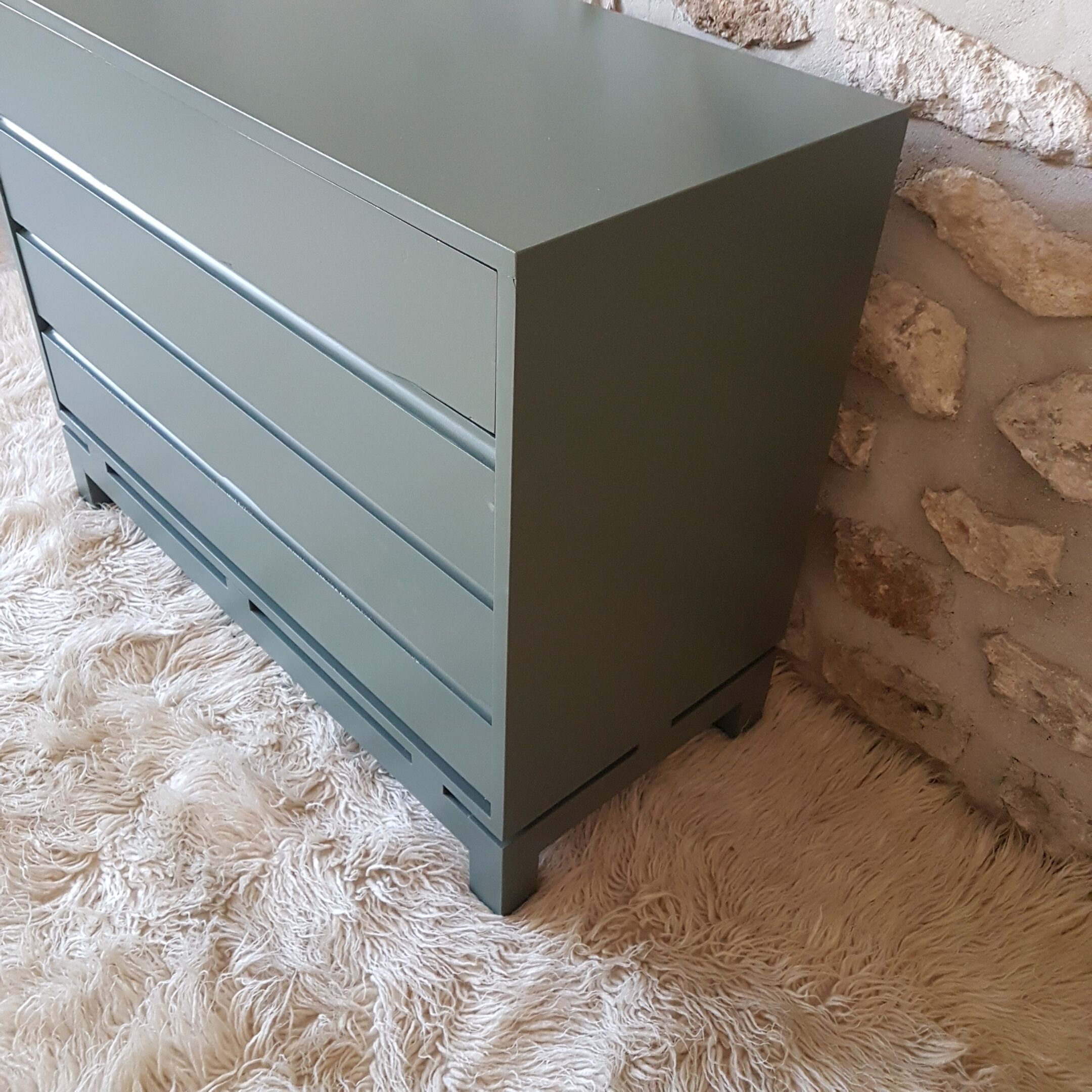 Chest of drawers vintage 70 s khaki Green