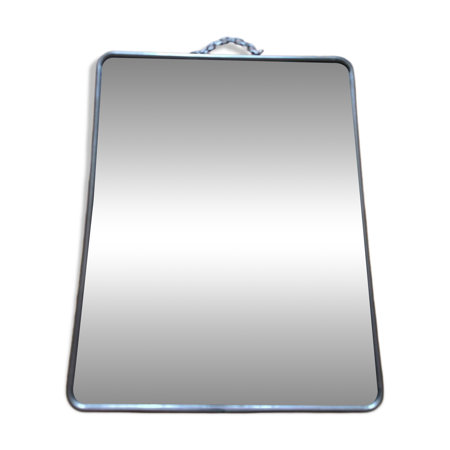 Vintage hanging barber mirror stainless steel