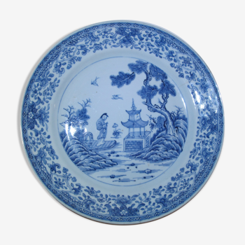 Assiette bleu blanc chinoise Chine 18è siècle