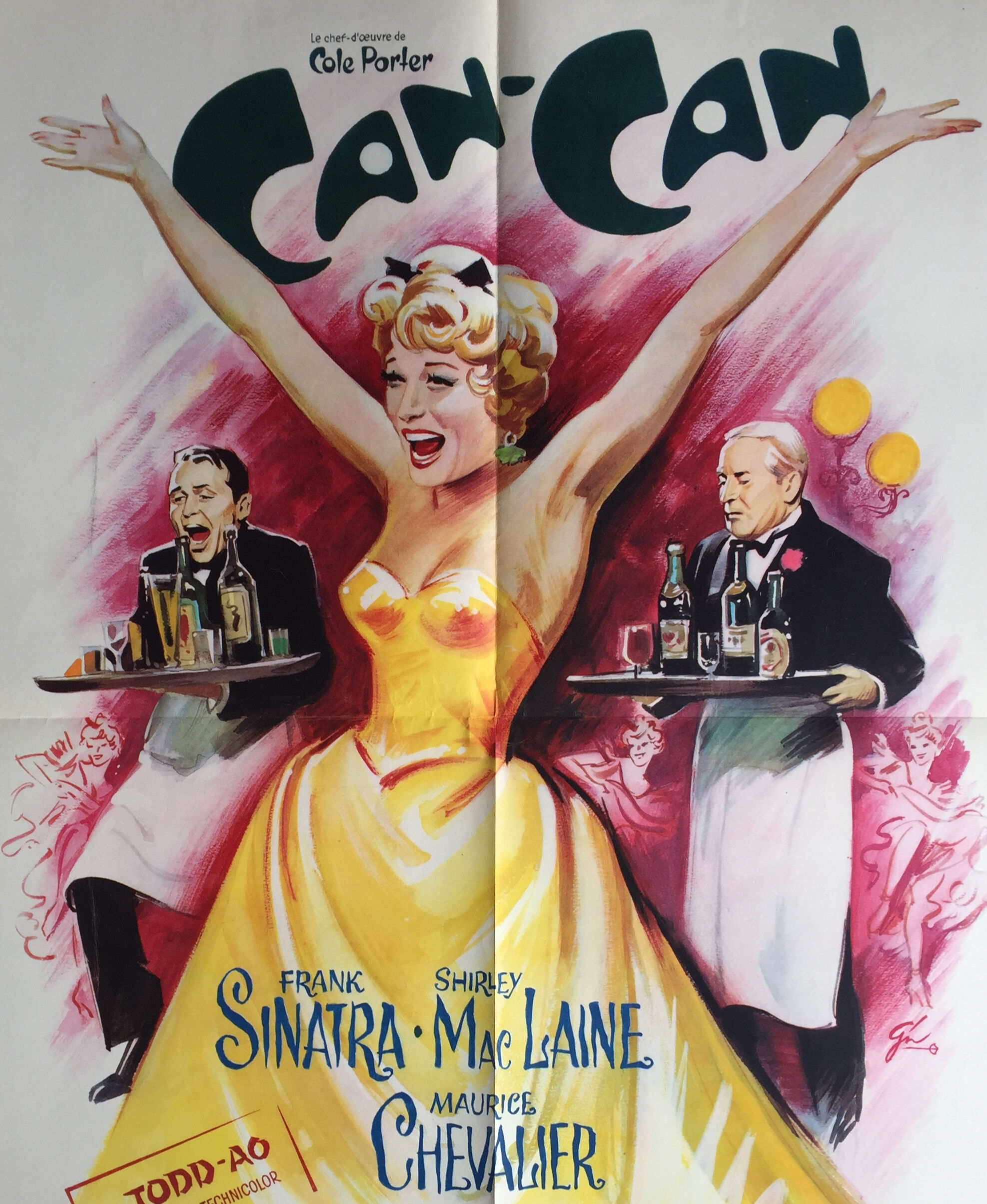 Cinema poster "Can-Can" Frank Sinatra, Maurice Chevalier, Cabaret 1960