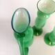 Set of 3 green glass pieces by Orrefors, Sweden