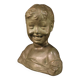 Sculpture in bronze painted terracotta bust of a child