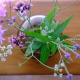 Blown glass ball vase by Claude Morin, Dieulefit France 1979