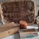 Vintage basket in braided wicker