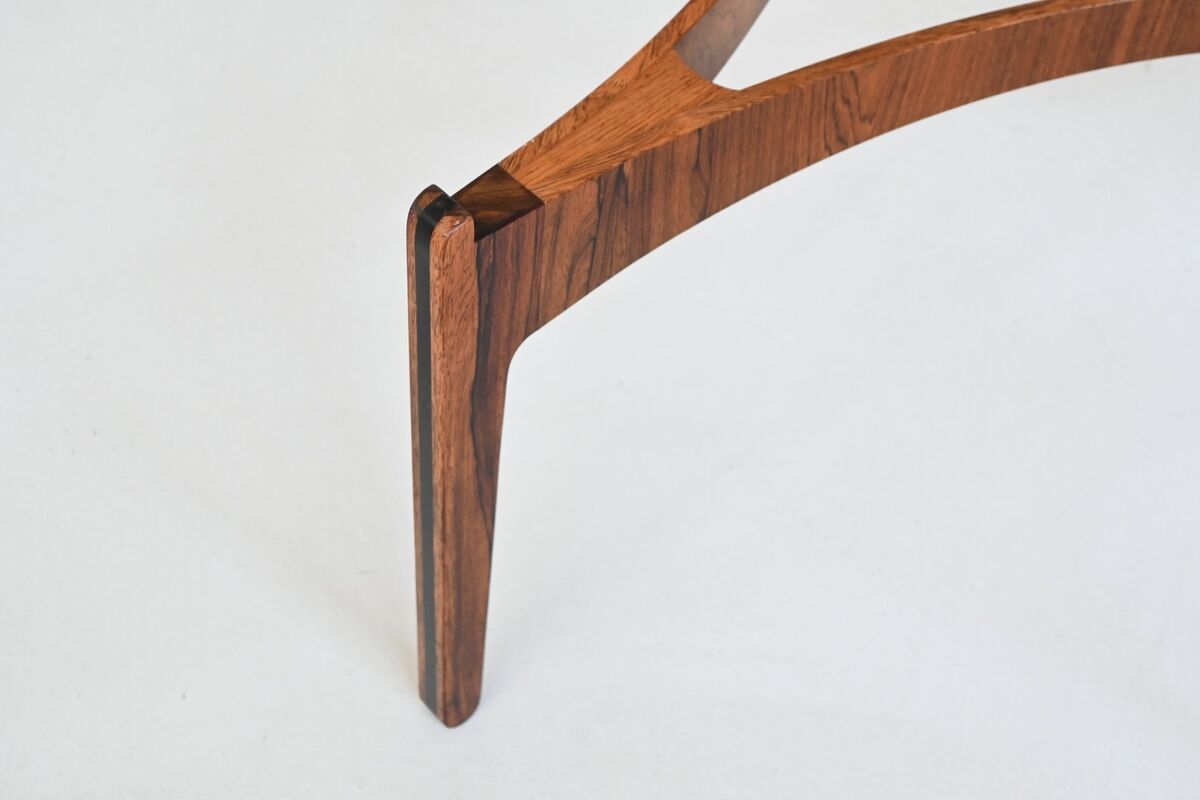 Sven Ellekaer sculptural coffee table rosewood Linneberg Denmark 1962