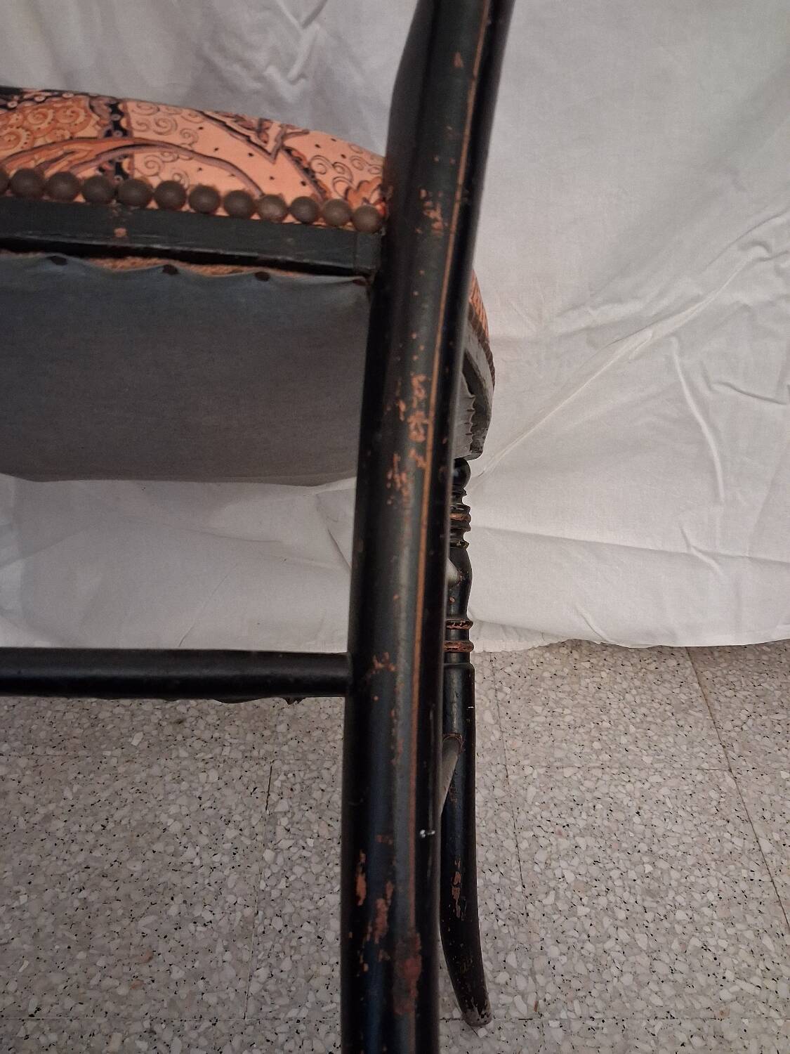 Chaise Napoléon III en bois noirci