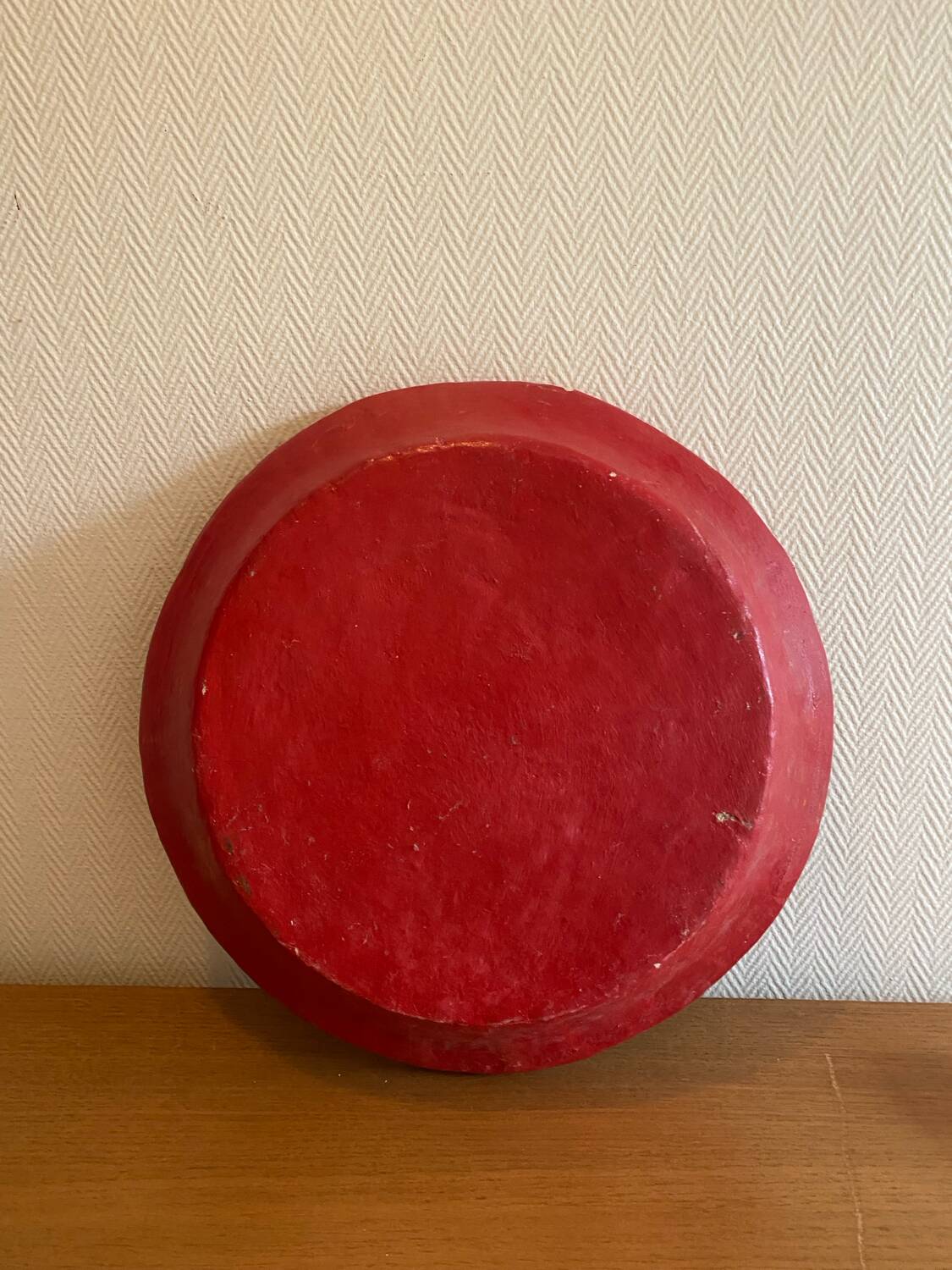 Large papier-mâché dish from India