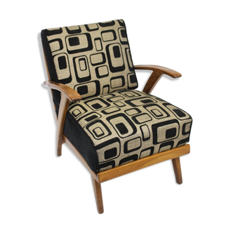 Fauteuil design tissu géometrique 1950
