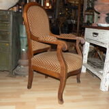 Fauteuil Louis Philippe XIX eme, style Voltaire a dossier bas