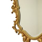 Miroir doré Deknudt de style rococo, miroir à crête, acanthe, 81 cm
