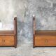 Pair of modernist fin wall shelves in solid oak - 1950